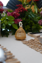 Load image into Gallery viewer, Cane Base with cover, for decor as tea light holder or food set of four