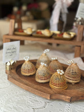 Load image into Gallery viewer, Cane Base with cover, for decor as tea light holder or food set of four