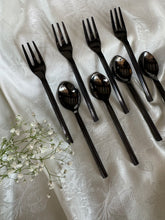 Load image into Gallery viewer, Small spoon & fork set for appetizers & desserts set of four each
