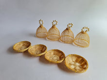 Load image into Gallery viewer, Cane Base with cover, for decor as tea light holder or food set of four